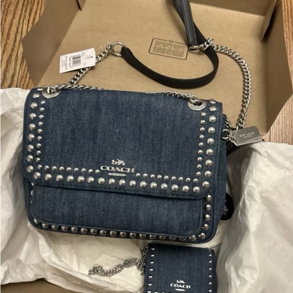 NWT Coach denim medium size Crossbody with wallet